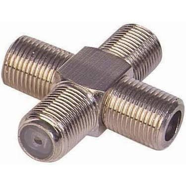 Alkan Uydu T-Tipi 4 Çıkışlı Dişi F Konnektör Hat Çoklayıcı (Döküm Metal)